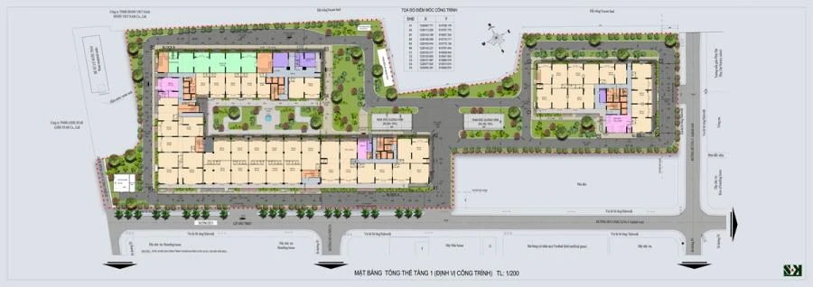 Mặt bằng tầng 1 nhà ở xã hội Phúc Đạt Tân Uyên